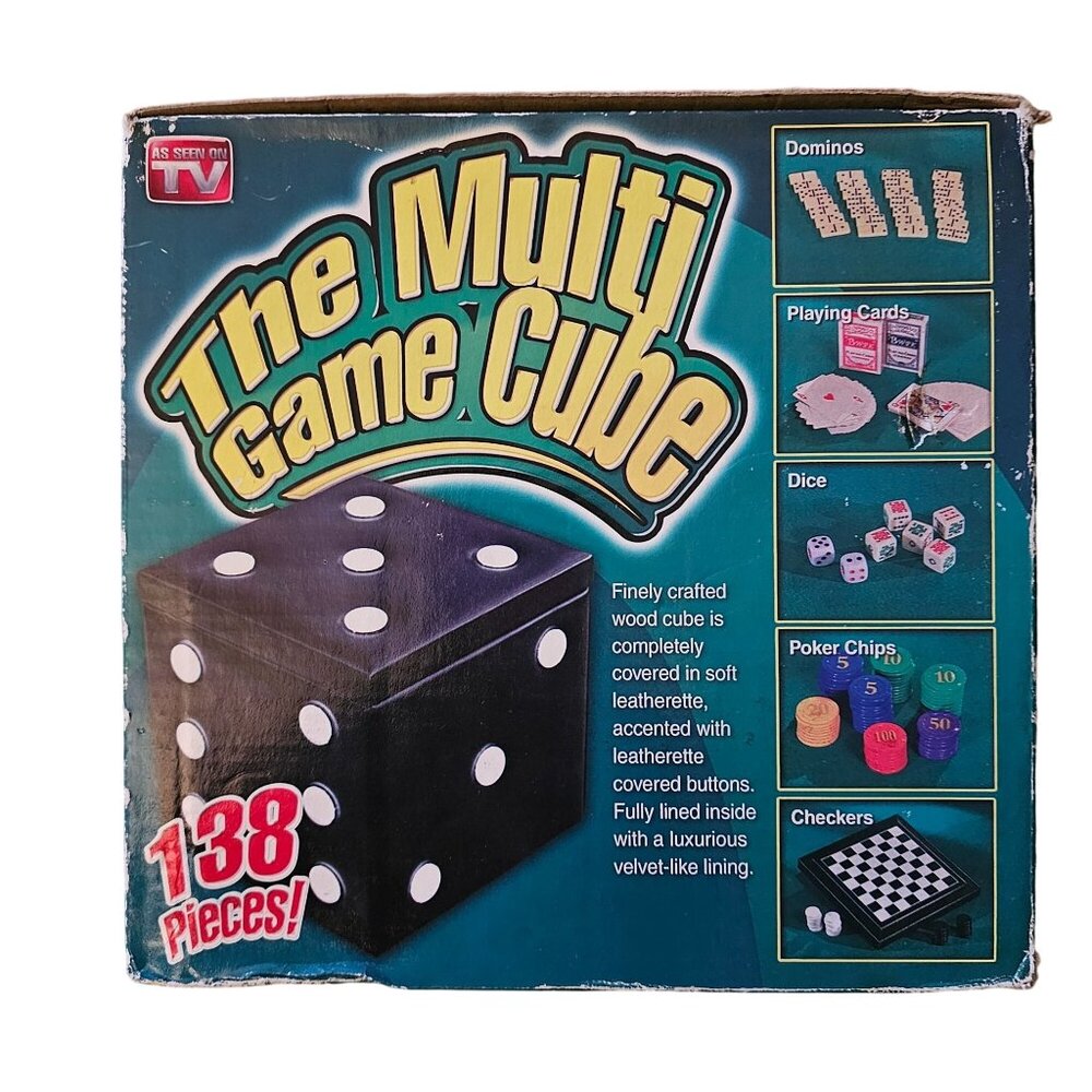 The Multi Game Cube Dominos, Playing Cards, Poker Chips‎ And Checkers